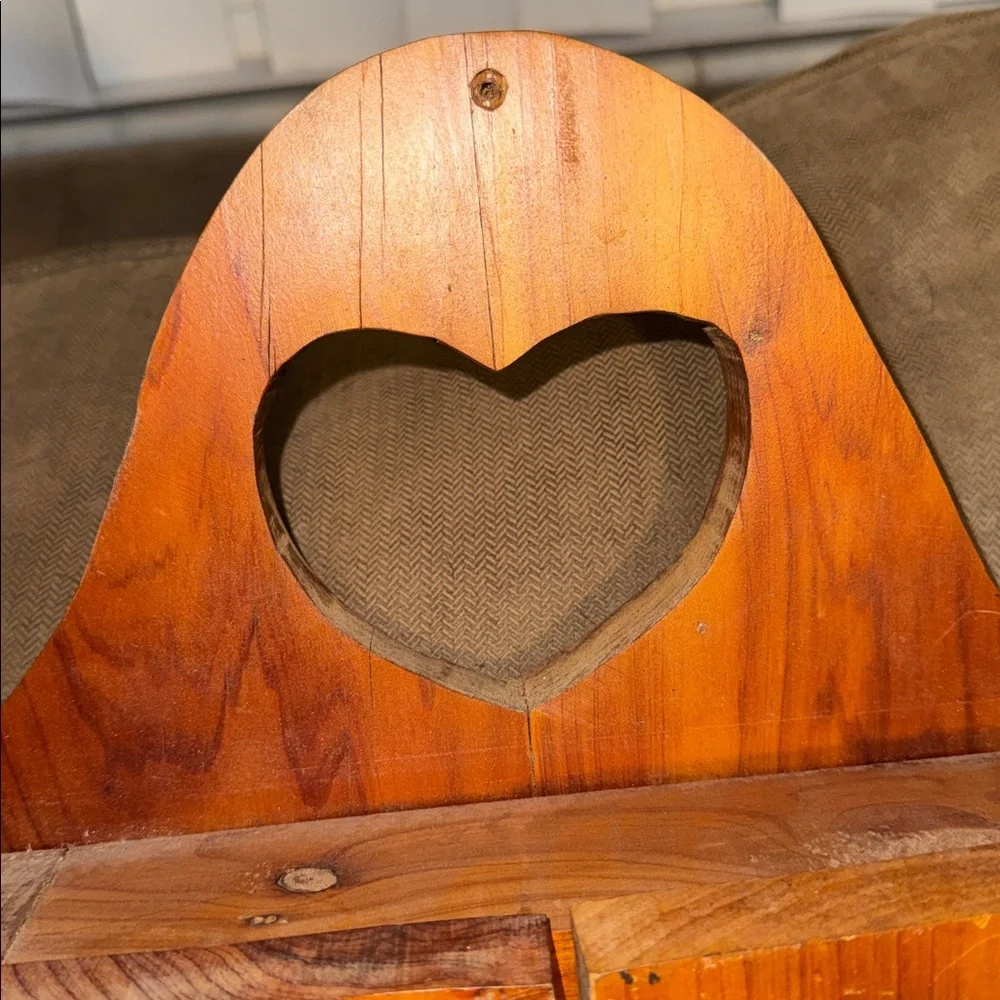 Handmade Wooden Wall Cabinet Curio w/ Heart Cottagecore Country Farmhouse